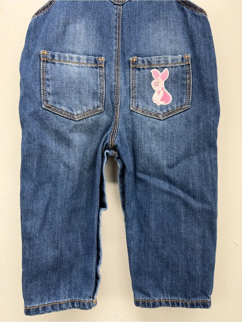 Oshkosh B’Gosh Sz 6-9 Months Blue Denim Winnie The Pooh Eeyore Piglet Overalls